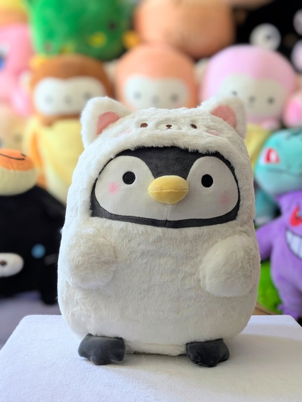Round 1 Takashoji 14" Penguin in White Cat Costume Plush